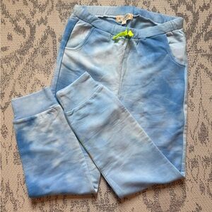 New! Kids Blue and White Joggers Tie Dye Pattern